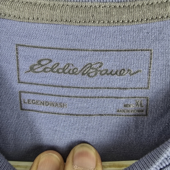 NWOT Eddie Bauer Mens Legend Wash Long Sleeve Medium Blue T-Shirt Soft Comfy XL - Picture 6 of 7